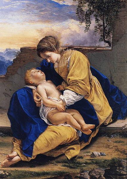 Orazio Gentileschi Madonna and Child in a Landscape china oil painting image